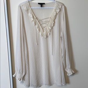 Plus size tie up blouse.